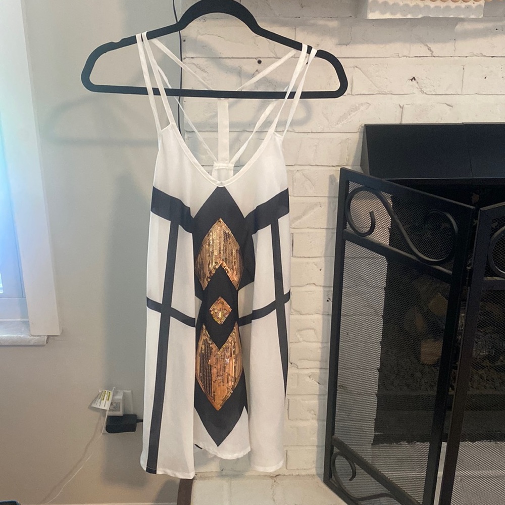 Xenia Gold Sequence Dress, size 6